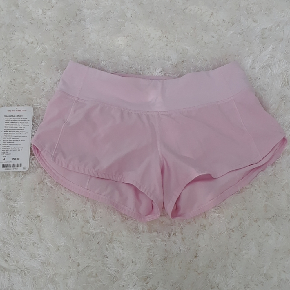 Lululemon speed up shorts Pearl Pink size 4